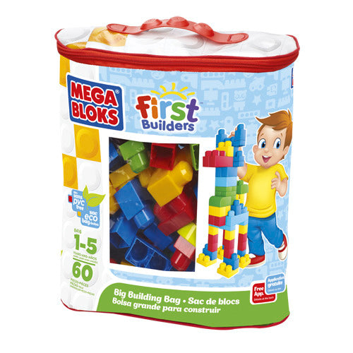 Grand sac de construction Mega Bloks - 60 blocs - blocs de construction classiques à partir de 1 an