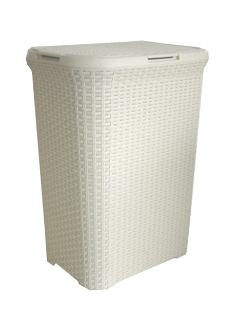 Boîte à linge style Curver 60 l blanc vintage