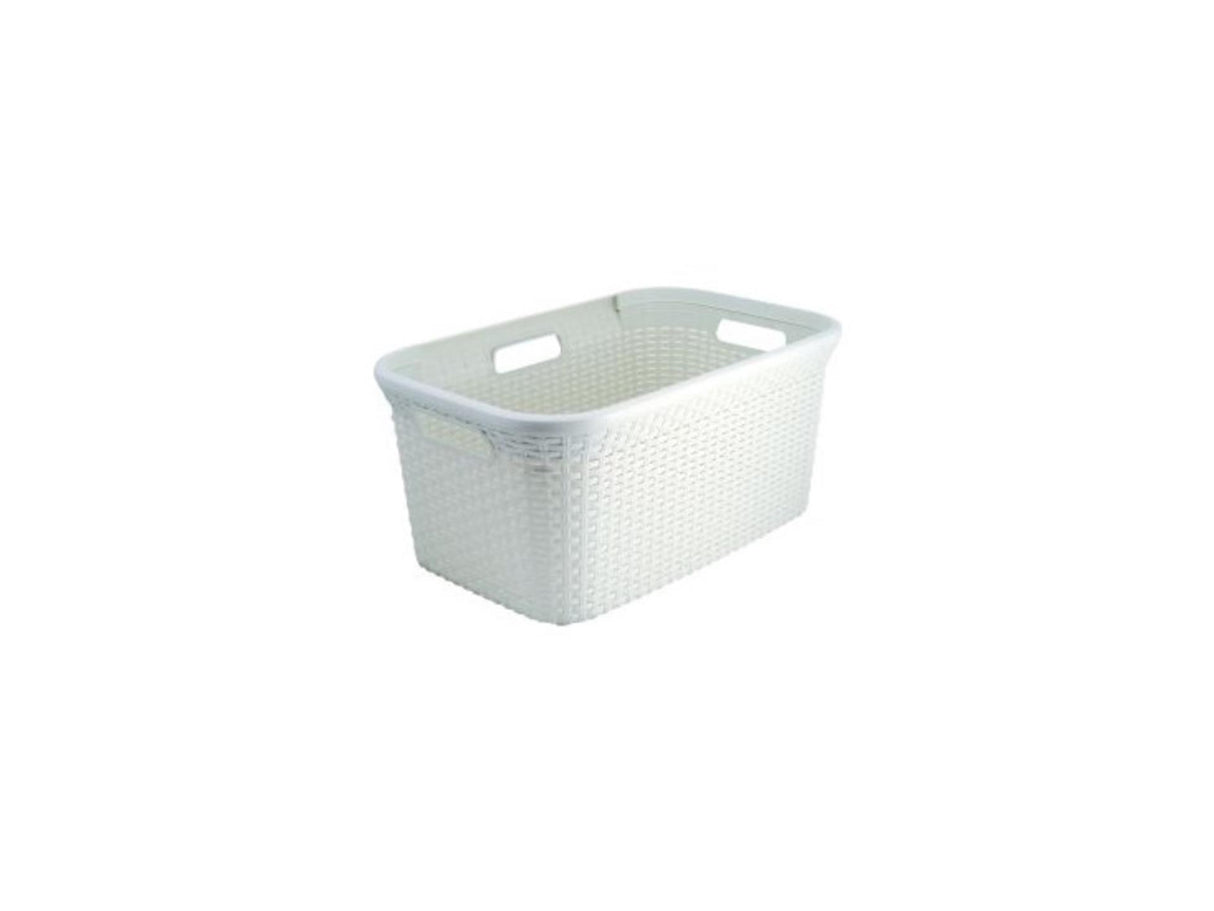 Panier à linge de style Curver 45 l Vintage blanc