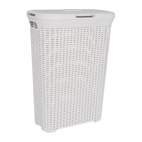 Boîte à linge style Curver 40 l blanc vintage