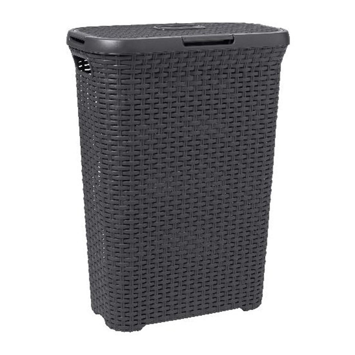 Panier à linge style Curver avec couvercle 40l anthracite