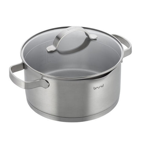 Casserole Brund avec couvercle en verre 4l inox