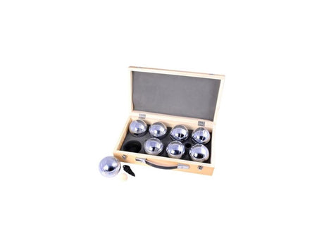 Jeu de boules en métal Engelhart - 8 boules dans une boîte en bois - set de luxe - pétanque - boules - boules en métal - convient à tout terrain de boules - longfield