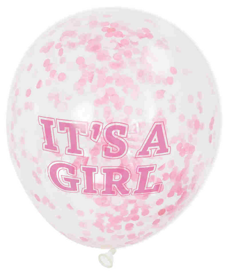 Haza ballons confettis barbe blanche fille, 6 pcs.