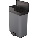 Curver poubelle déco duo 26l+26l gris froid