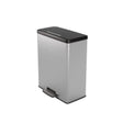 Curver poubelle déco duo poubelle à pédale 26l+26l argent métallisé