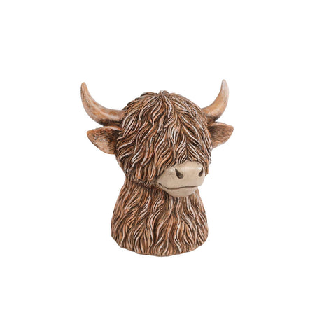 Tirelire highlander marron 11x11x12cm