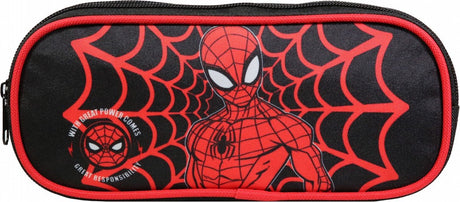 Trousse à crayons Jim Jam Spiderman Pen Case 2 compartiments avec 2 fermetures éclair