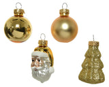 Decoris Set de figurines de Noël tube en verre 9 pièces doré