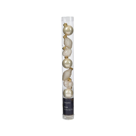 Decoris Boules de Noël mini dia3cm perle de verre 9pcs