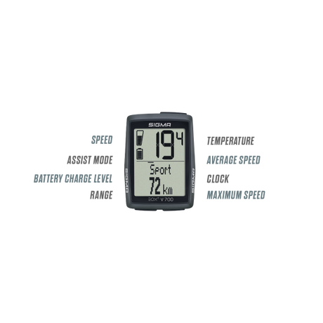 Sigma ordinateur de vélo eox view 700