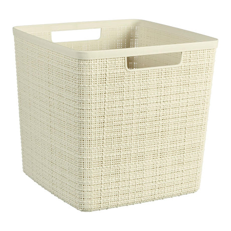 Curver panier en jute cube 17l blanc cassé