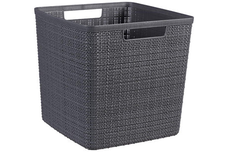 Curver panier en jute cube 17l gris foncé