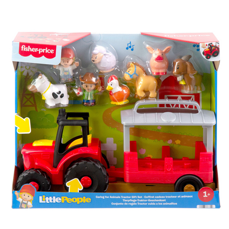 Coffret cadeau tracteur agricole Fisher-Price Little People pour soins aux animaux - tracteur musical avec figurines