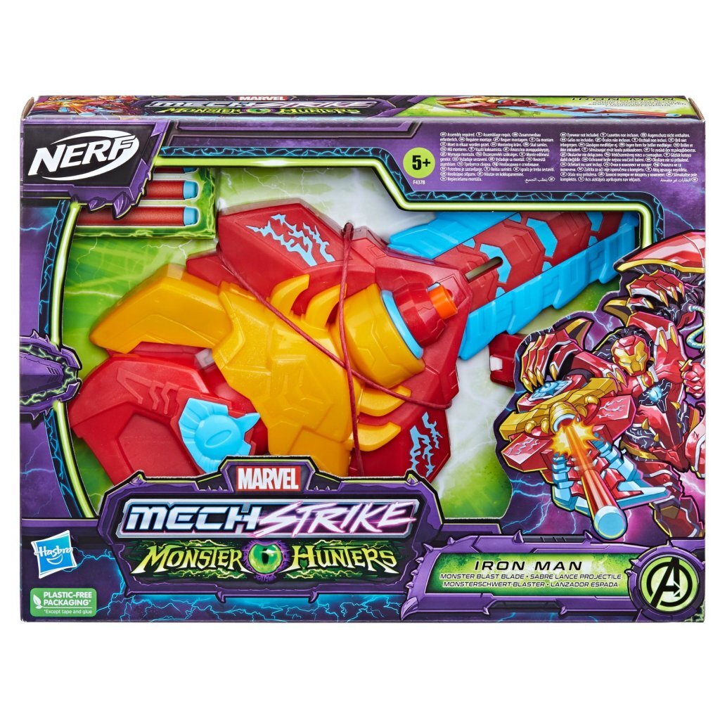 Nerf Marvel Mech Strike Monster Hunters Iron Man + 3 strzałki