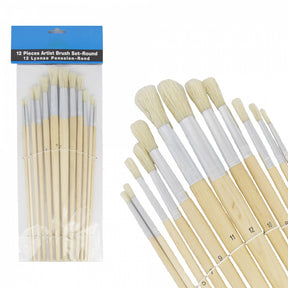 Set de pinceaux pour peintres rond 12 pièces