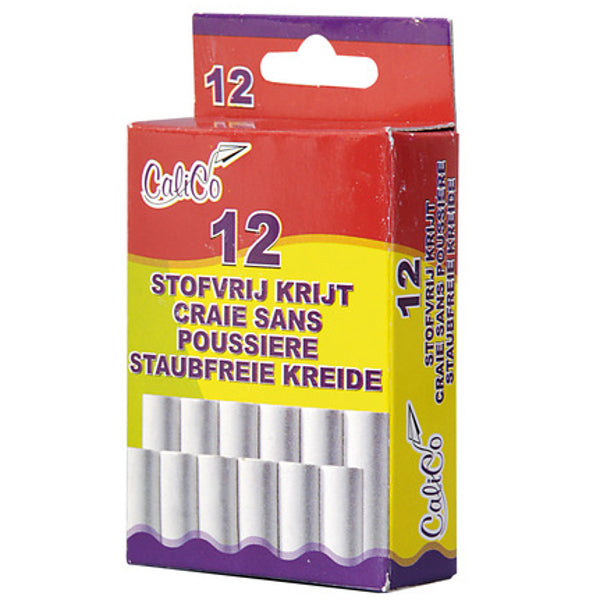 Craie pour tableau noir Basic sans poussière 12 pièces blanc