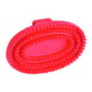 Produits brosse pour chevaux ovale junior rouge avec sangle