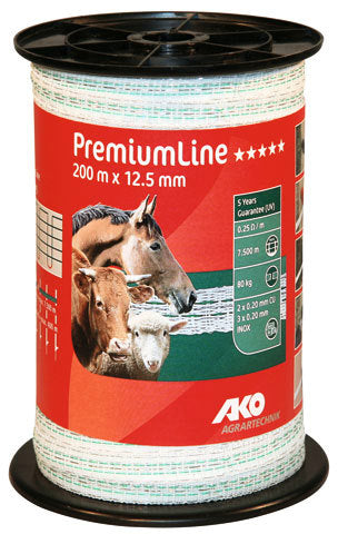Ako producten premiumline schriklint wit groen 12 5mm 200m