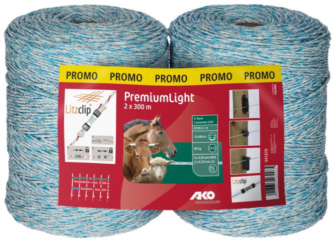 Ako products fil de clôture double pack premium light