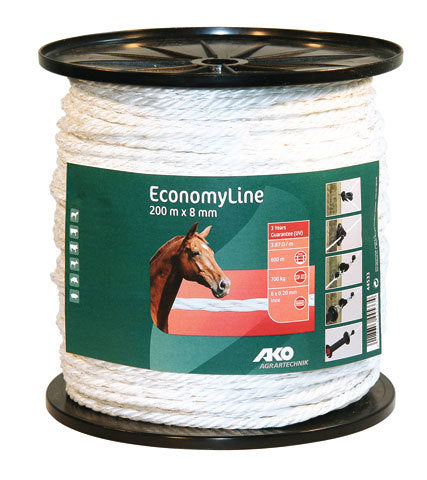 Ako products cordon de choc électrique economyline blanc 8mm 200m