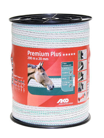 Ako products premium plus ruban effrayant blanc vert 2cm 200m