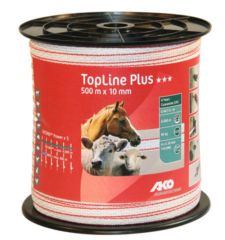 Ako products topline plus ruban effrayant blanc rouge 1cm 500m