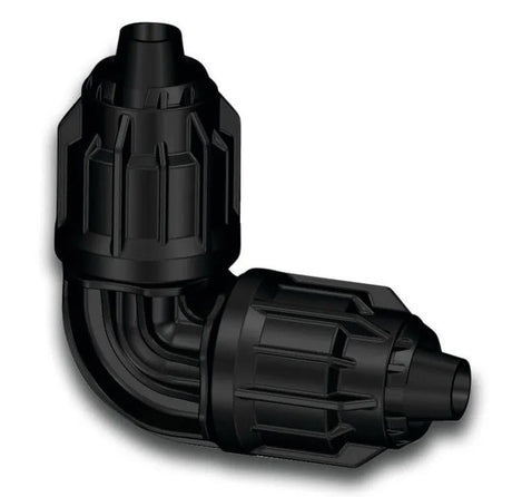 Produits genou 90 pp 16 mm joint rapide 6 bar noir v tuyau d'irrigation