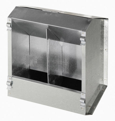 Kerbl mangeoire automatique pour lapins 2 compartiments en métal 3l