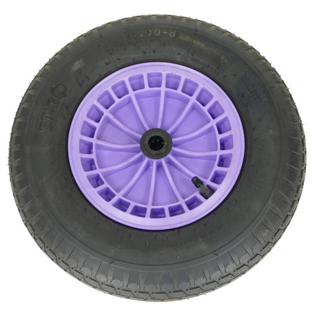 Roue Fort 480400x8 pneu 4ply jante plastique lavande zas