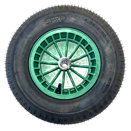 Fort products roue 4 80 4 00x8 pneu 4ply jante plastique vert sans essieu