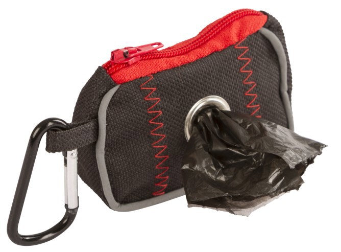Abi products distributeur de sacs à crottes nylon noir rouge