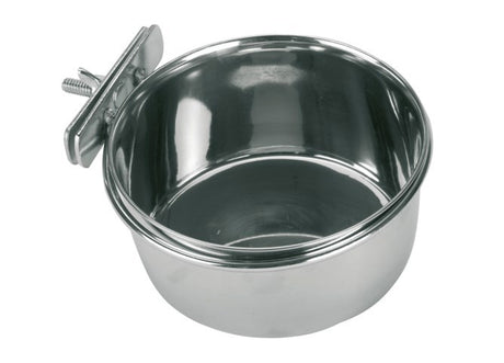 Kerbl récipient inox 300 ml 12 cm fixation à vis pour oiseaux