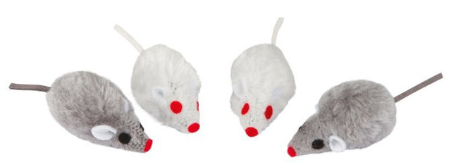 Produits souris gris blanc 5cm 4 pièces