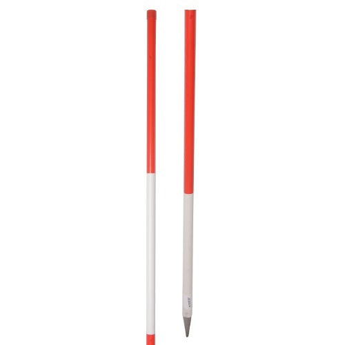 Poteau Jalon bois pointe acier 200cm dessus rouge