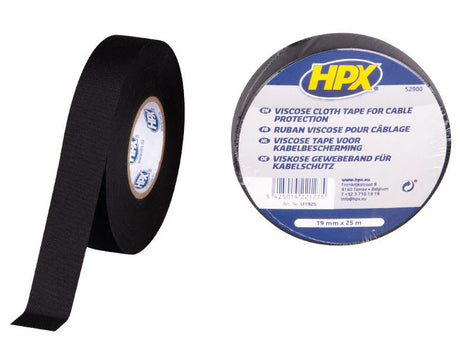 Hpx products ruban de protection de câble lin noir 19mm 25 mtr