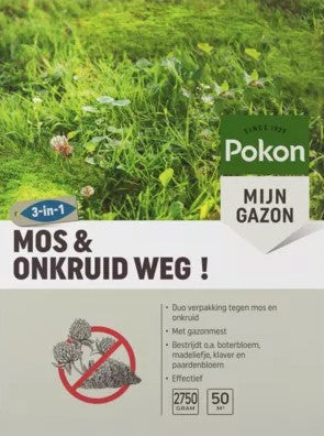 Produits Pokon éliminent la mousse et les mauvaises herbes 2 75kg pour 50m2 1