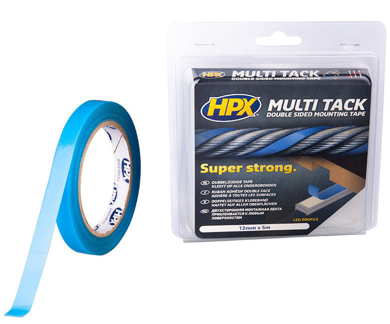 Hpx products ruban multi-adhésif double face semi-transparent 12 mm x 5 m