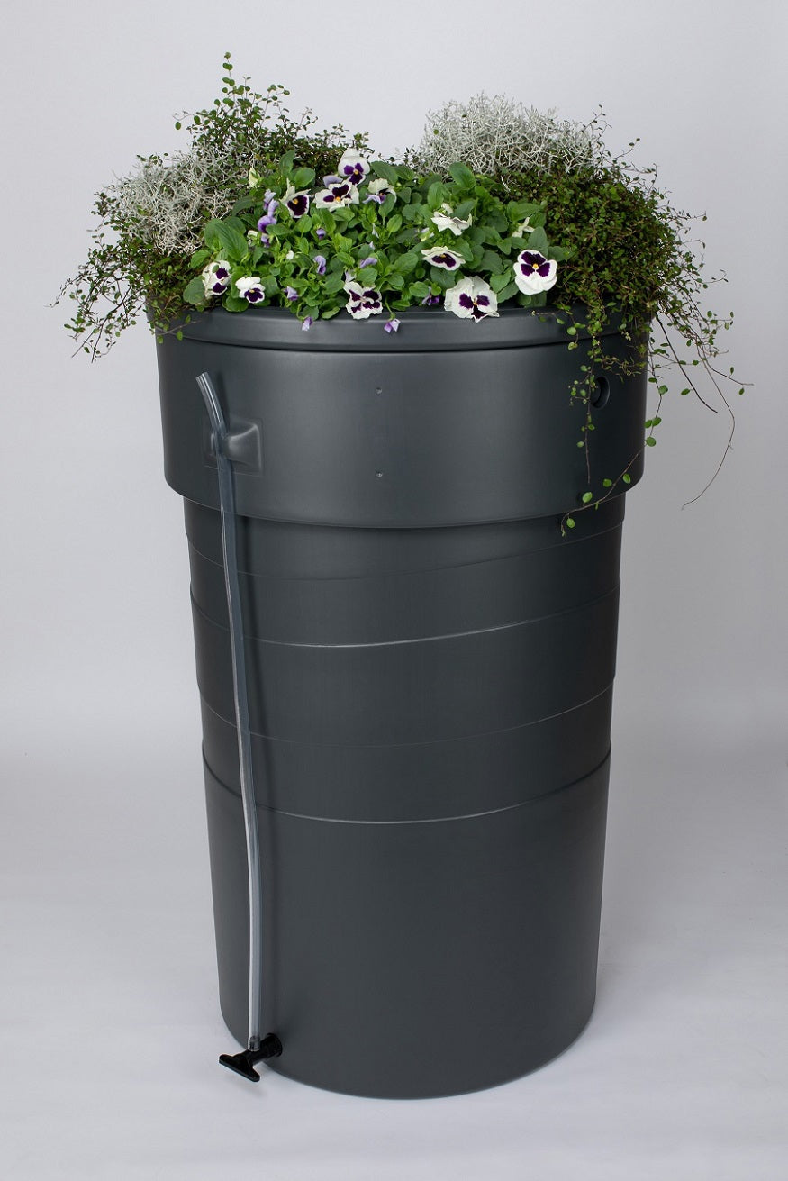 Pot de jardin avec baril de pluie 230l