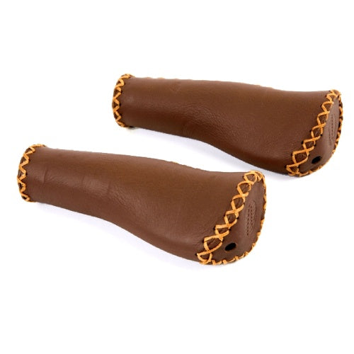 Grips de guidon Velo Ergo en cuir, 135 135 mm, brun foncé