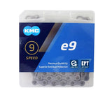 KMC E9 EPT Bicycle Chain 136 Silvers Silver