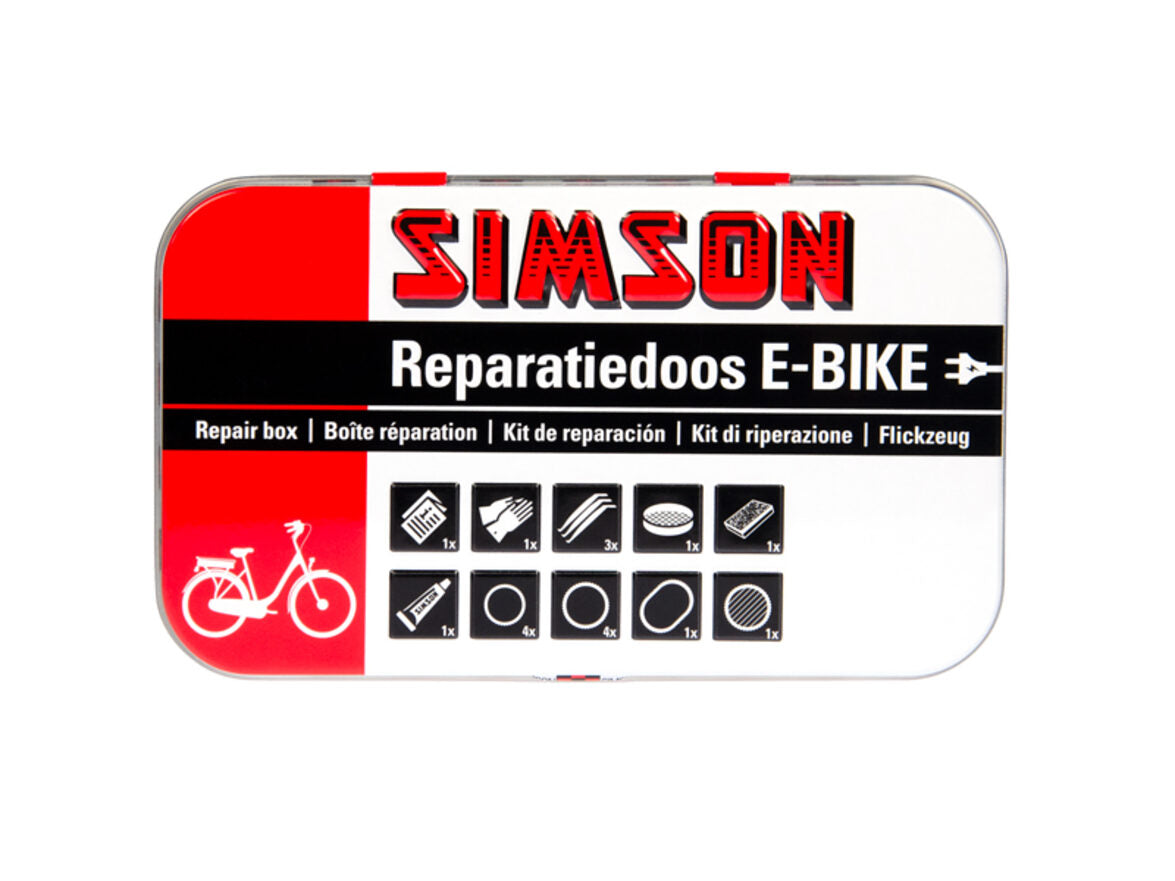 Boîte de réparation Bike en aluminium Blanc rouge 14 pièces