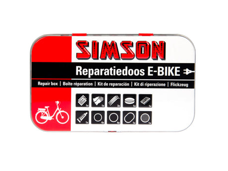 Boîte de réparation Bike en aluminium Blanc rouge 14 pièces