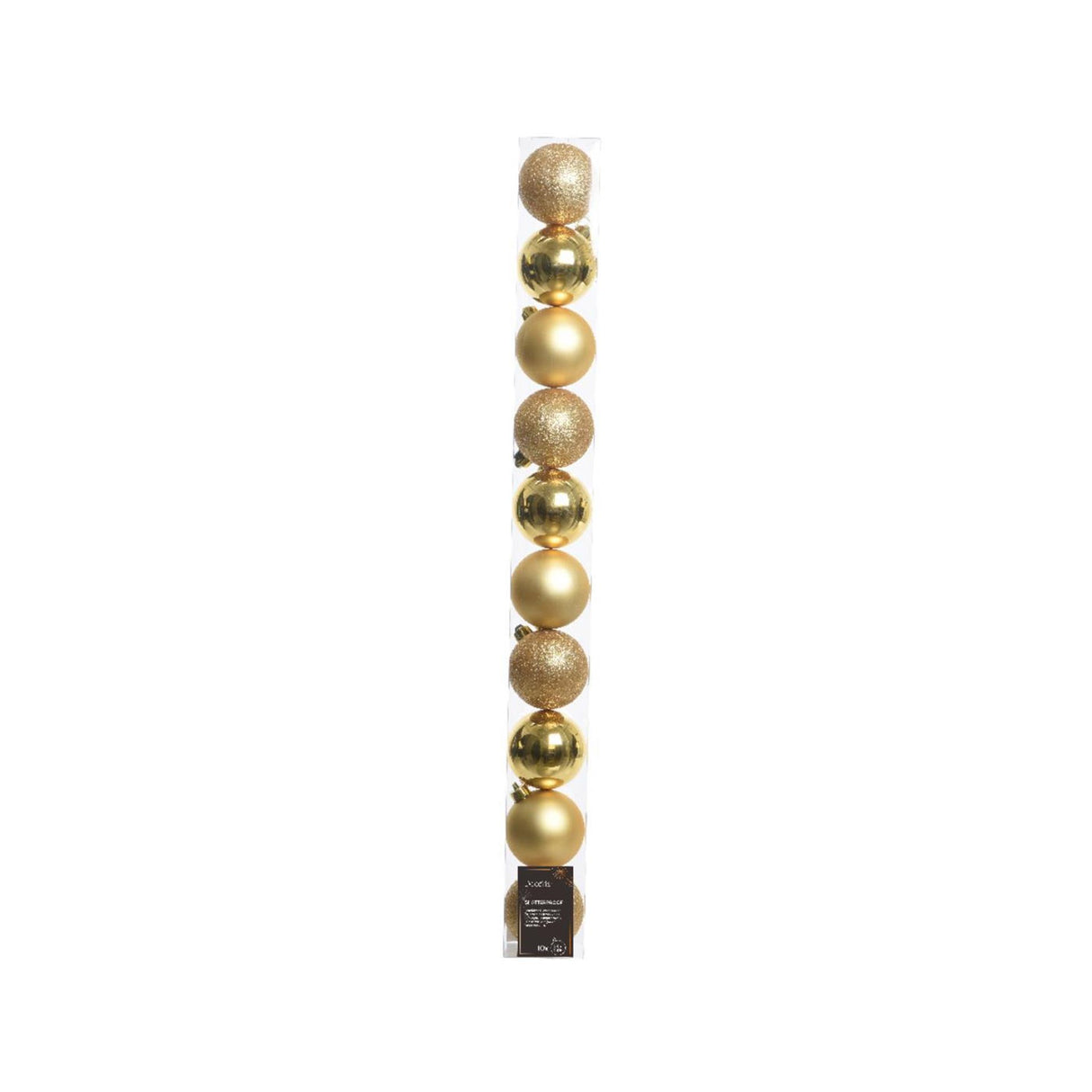 Decoris kerstballen licht goud van kunststof dia 6 cm 10-delig