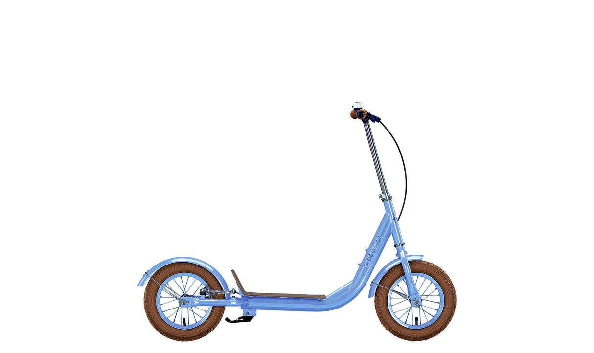 Le scooter rétro Excelsior scooter (#1) excelle. rétro gris bleu