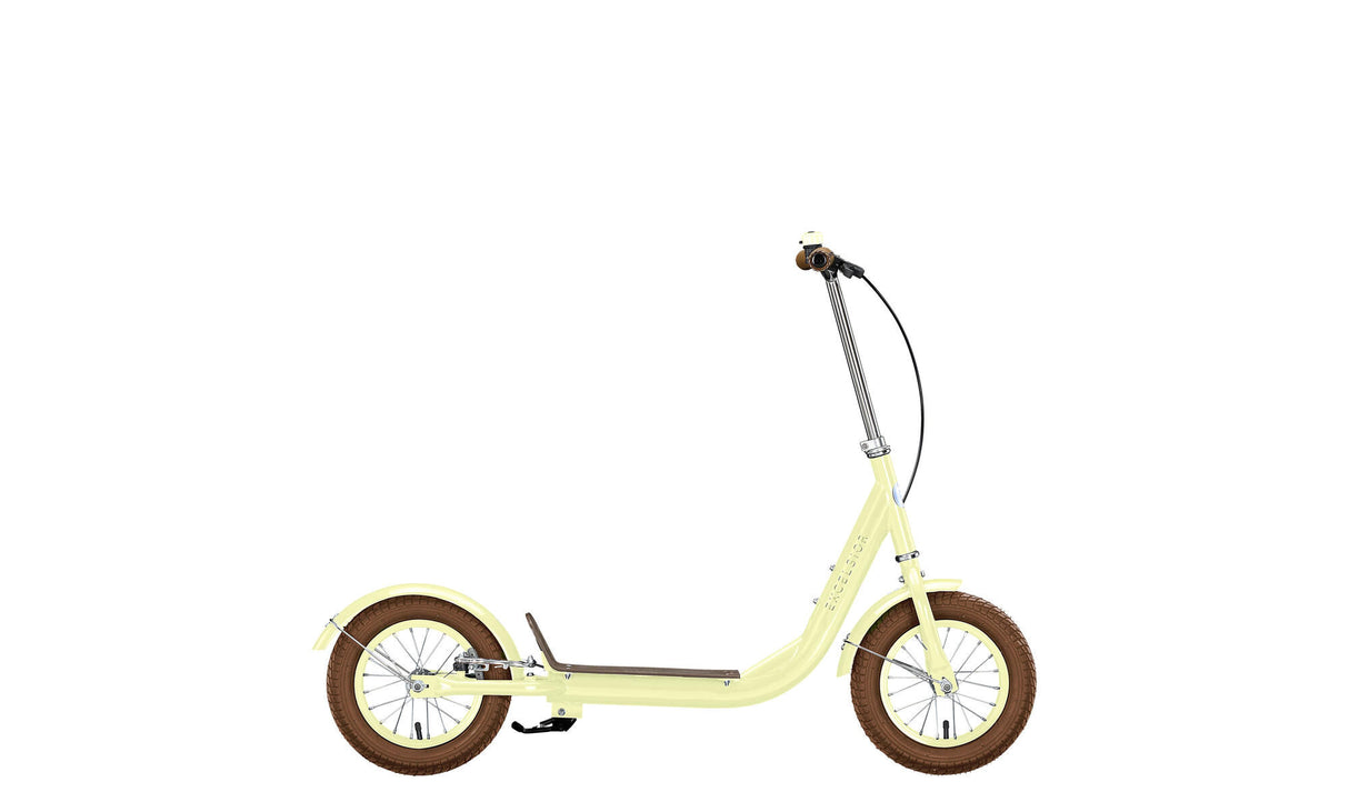 Le scooter rétro Excelsior scooter (#1) excelle. rétro jaune clair
