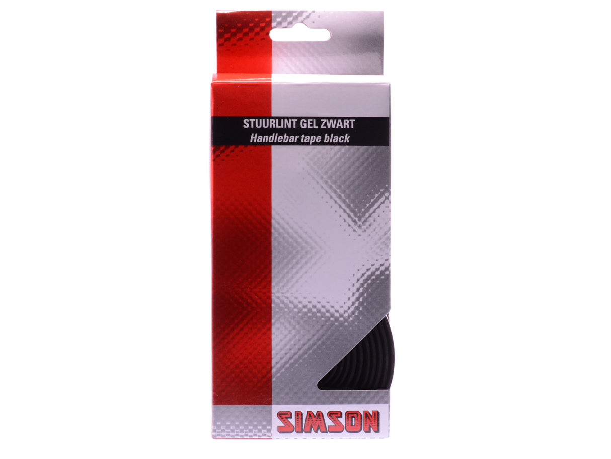 Simson Gel Handlebar Ribbon Negro - Choque -absorbente, cómodo - 80 cm - bicicleta de carreras - negro