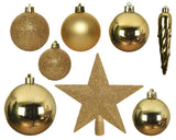Decoris Boules de Noël en verre mat pailleté 33 pièces doré