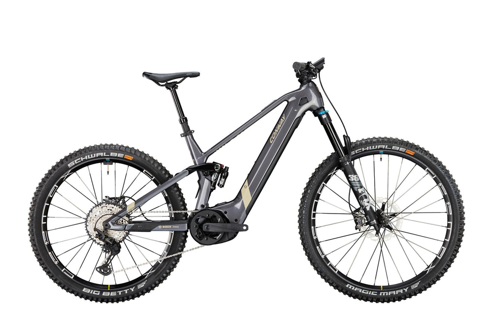 Conway VTT électrique tout suspendu xyron s 8,9 mx carbone mod. 24 ebike conw.xyron s 8.9 29 40 sus complet. gris des.