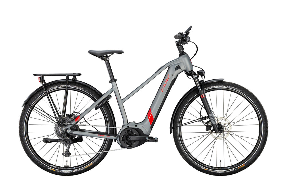 Vélo de trekking électrique Conway Cairon T 2.0 500 mod. 23 conw. cairon t 2.0 500 28 50 escalier. gris rouge